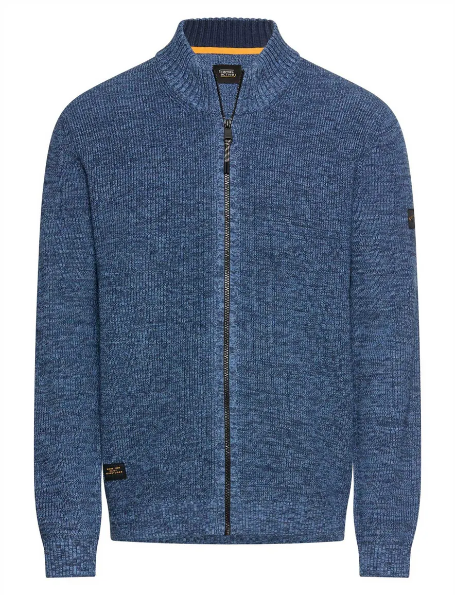 Vest Camel Active blauw Knitted Jackets