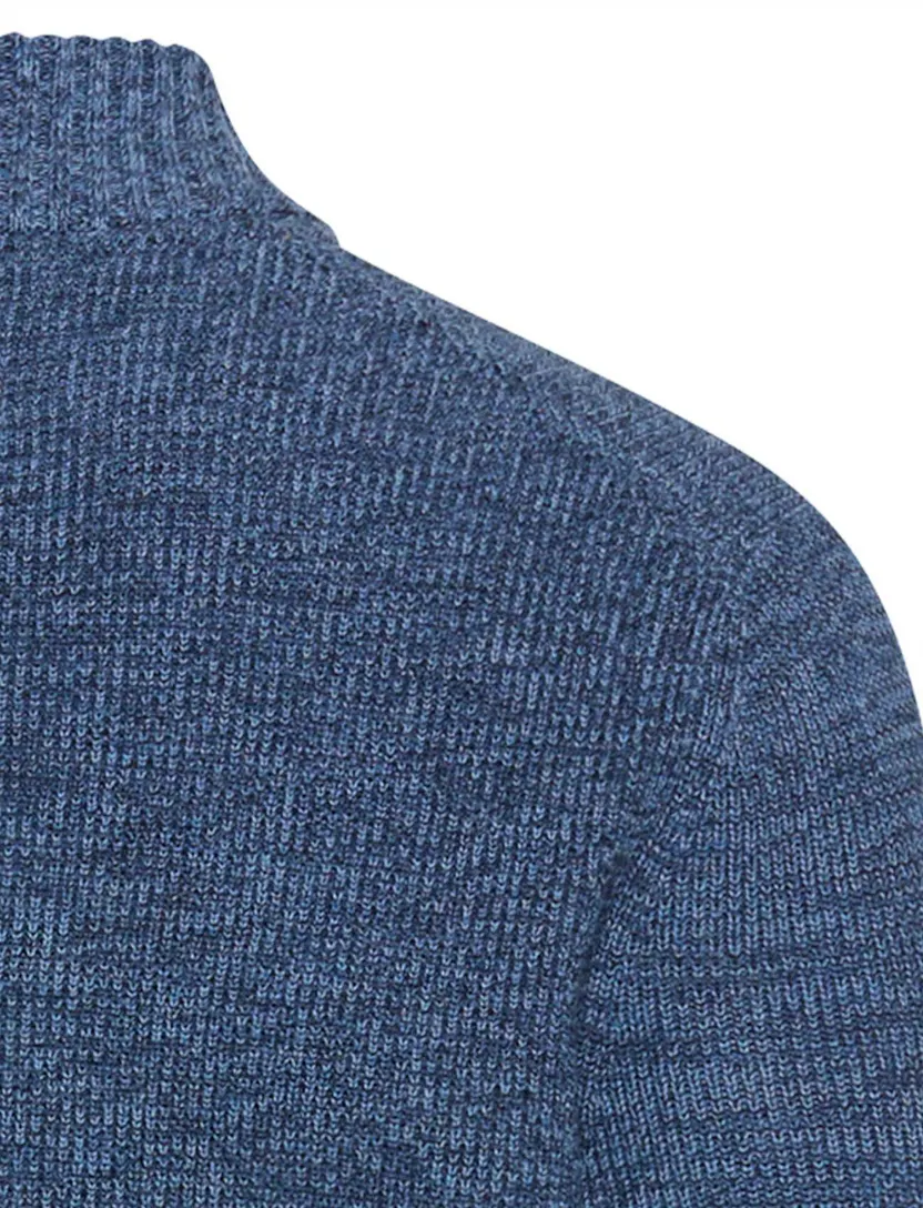 Vest Camel Active blauw gemeleerd wijde fit