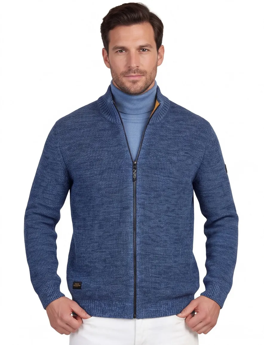 Camel Active vest blauw gemeleerd
