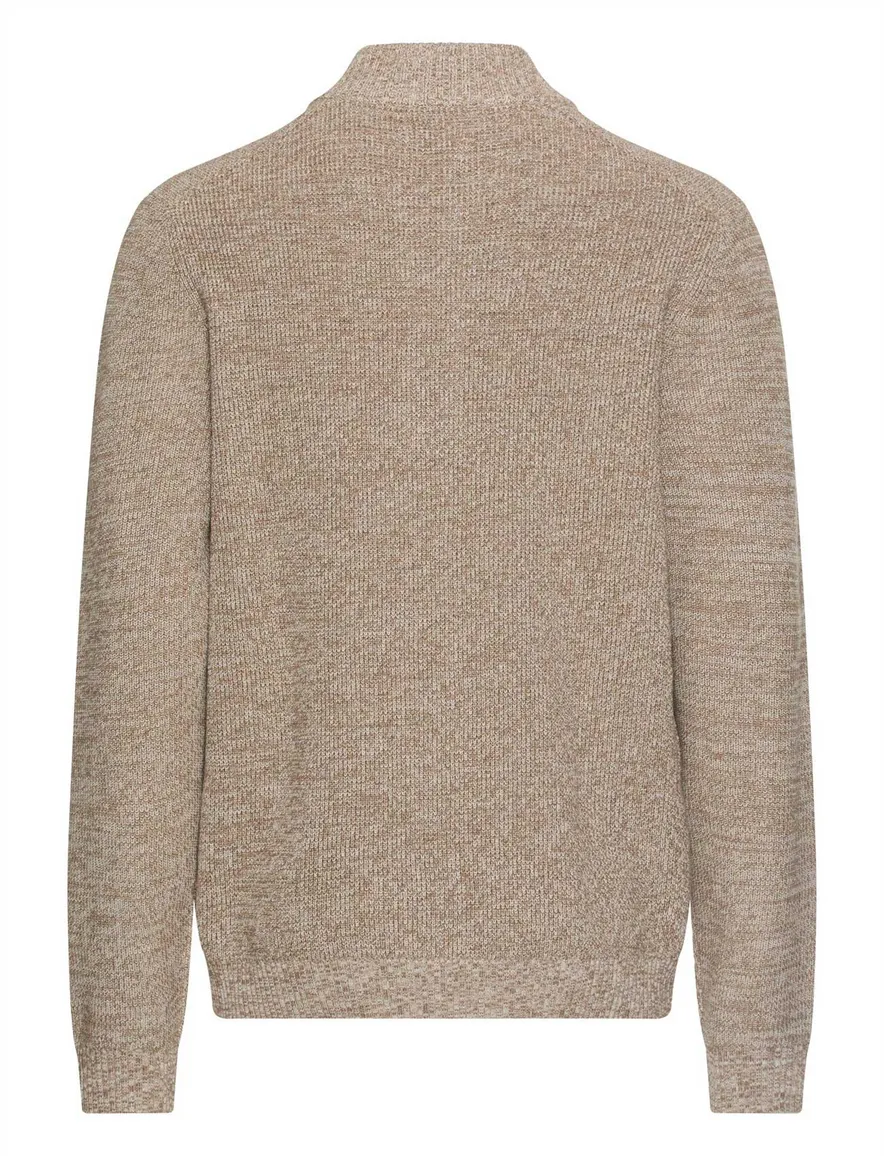 Camel Active half zip trui beige gemeleerd