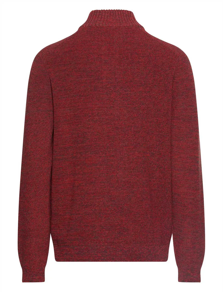 Camel Active half zip trui rood gemeleerd