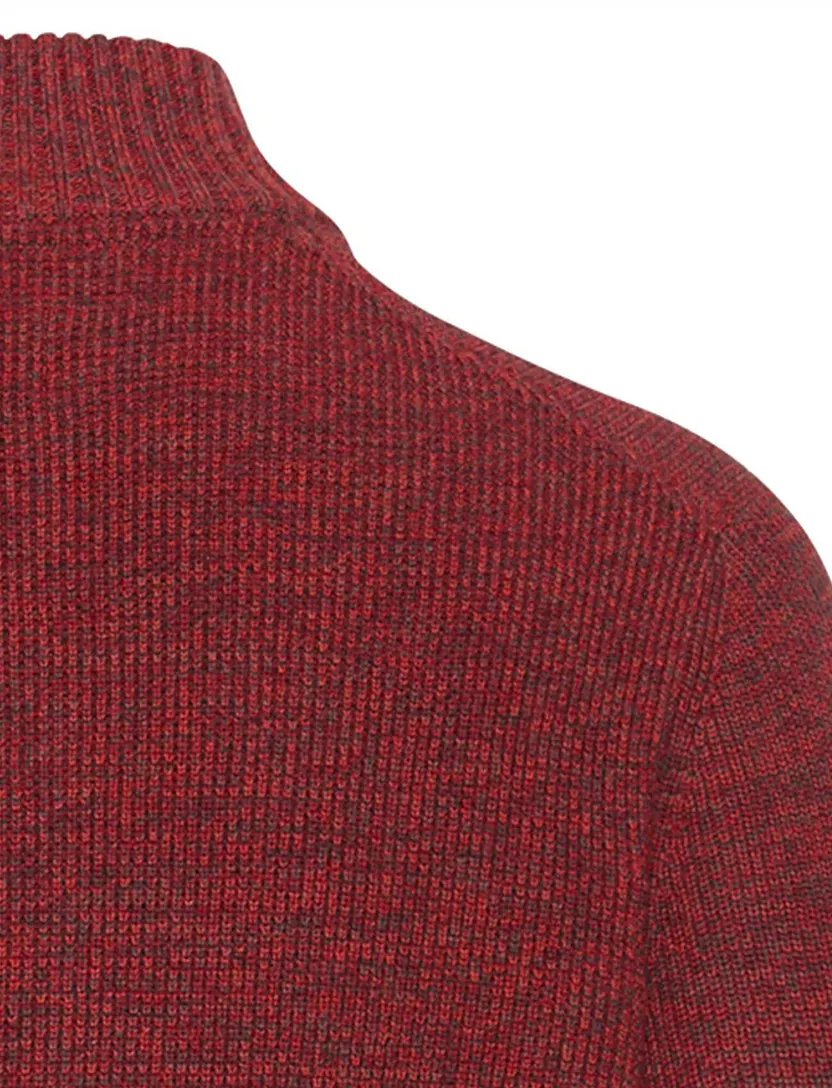 Camel Active truien half zip rood gemeleerd