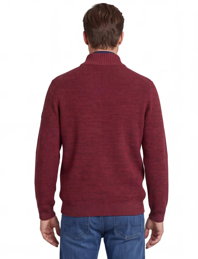 Camel Active truien half zip rood gemeleerd