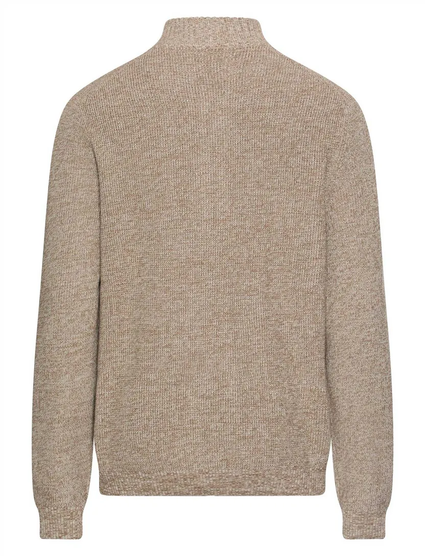 Vest Camel Active beige gemeleerd wijde fit