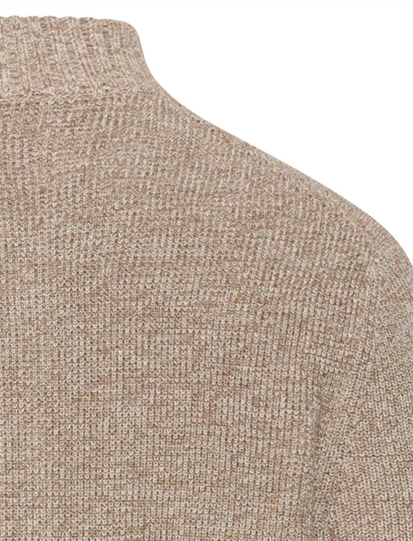 Vest Camel Active beige gemeleerd wijde fit