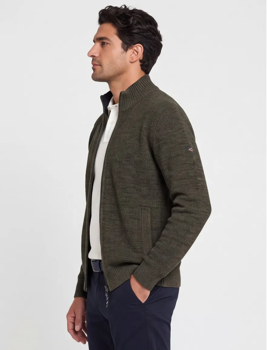Camel Active vest donkergroen gemeleerd