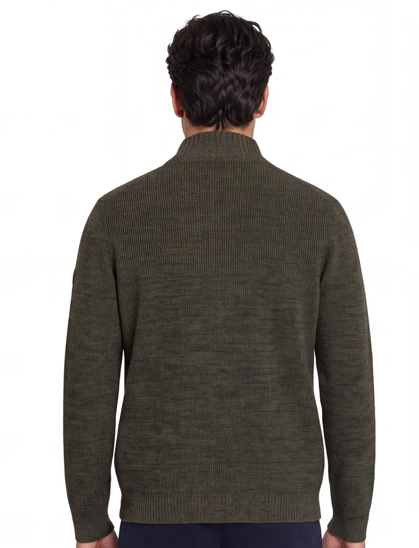 Vest Camel Active donkergroen gemeleerd wijde fit
