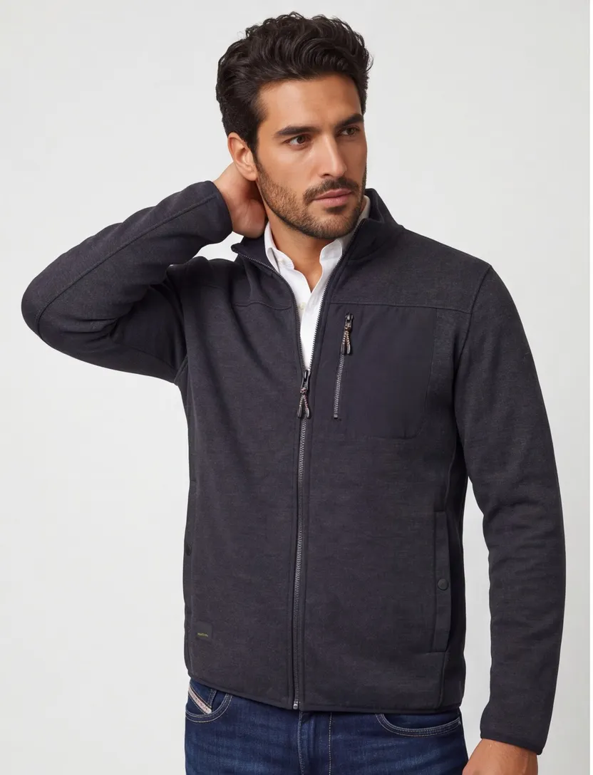 Vest Camel Active donkerblauw wijde fit