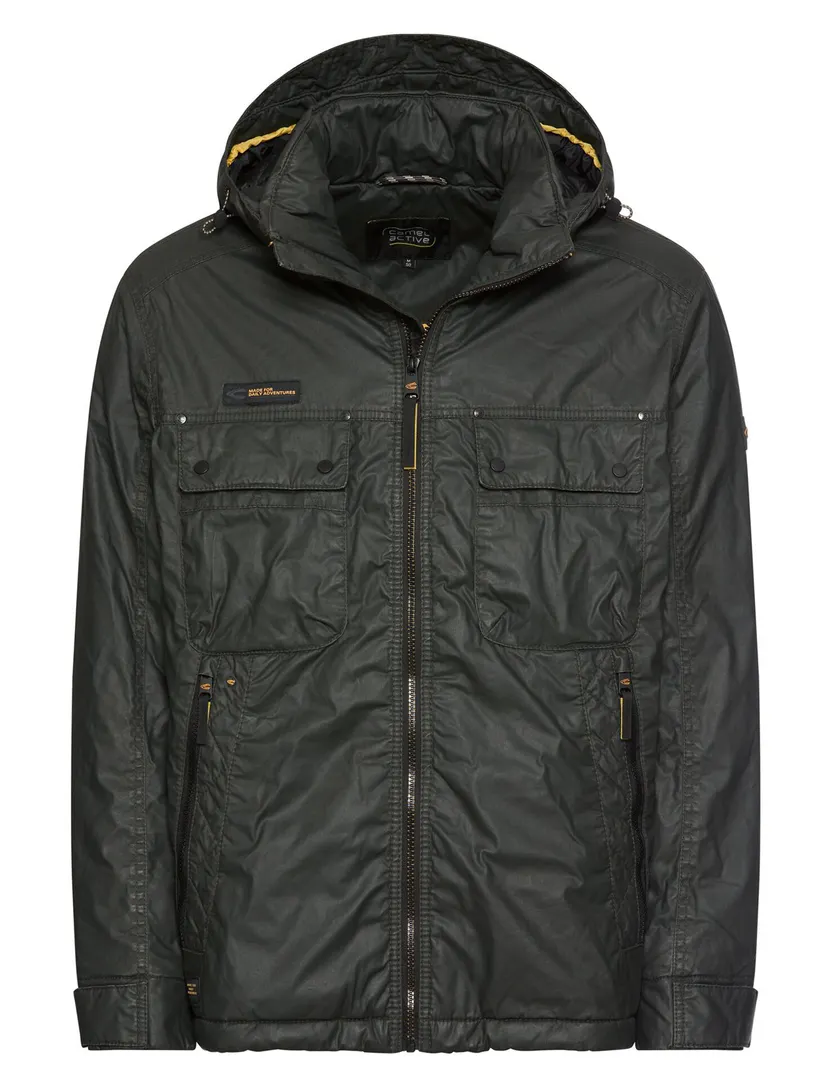 Jas Camel Active donkergroen wijde fit