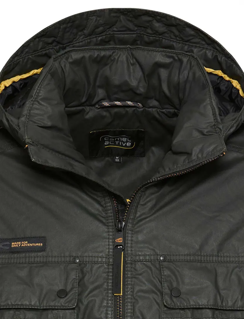 Jas Camel Active donkergroen wijde fit