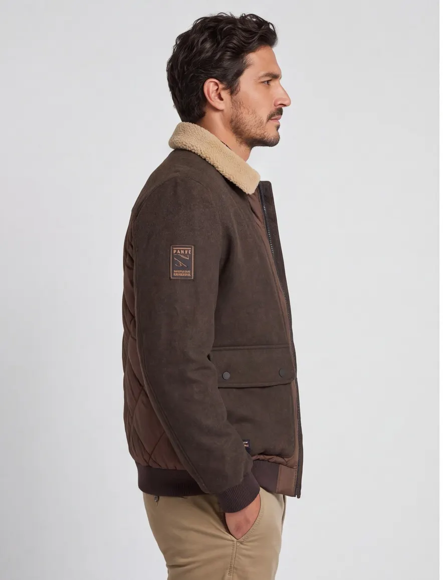 Camel Active piloten jas bruin met borstzak