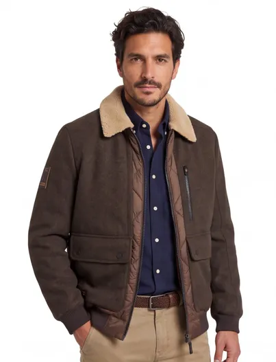 Camel Active Piloten jas Camel Active bruin wijde fit