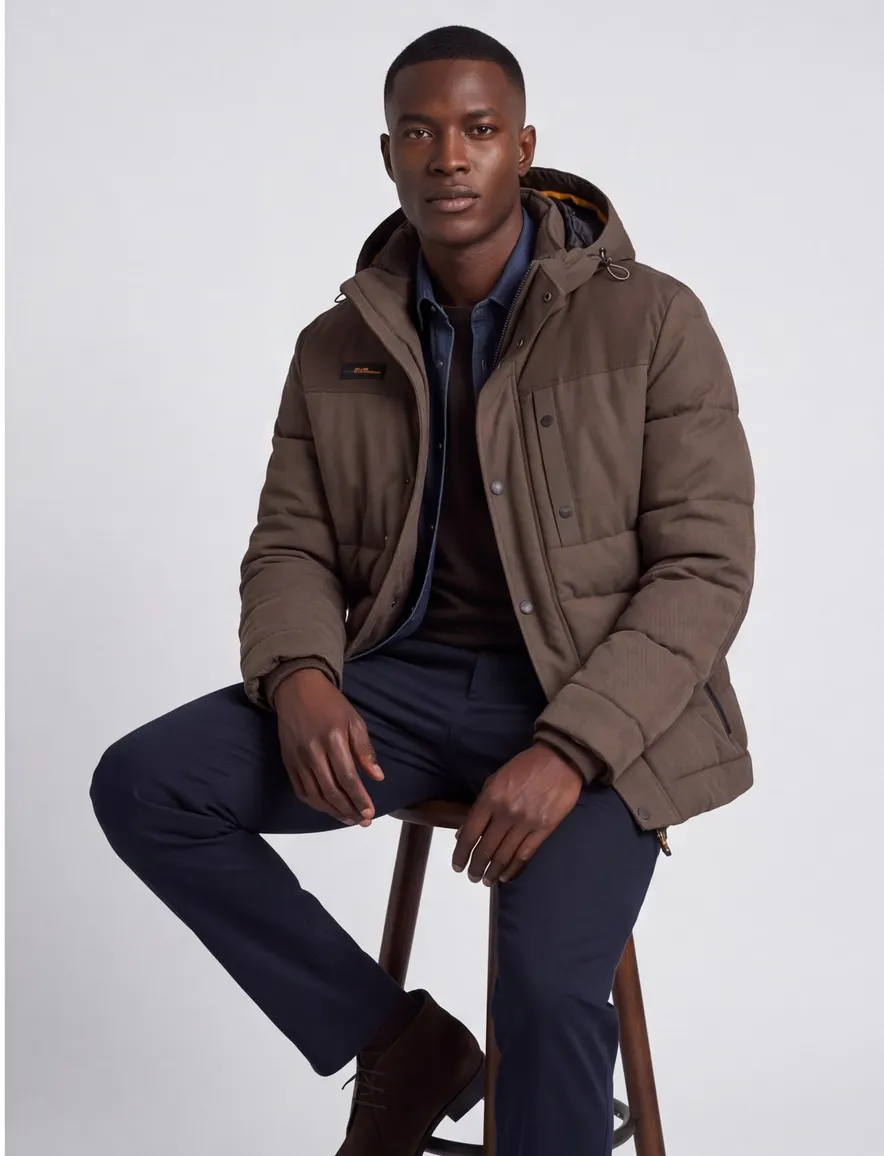 Camel Active puffer bodywarmer bruin met borstzak