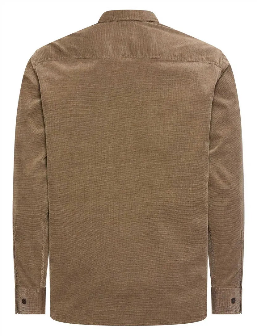 Overshirt Camel Active bruin geprint borstzak