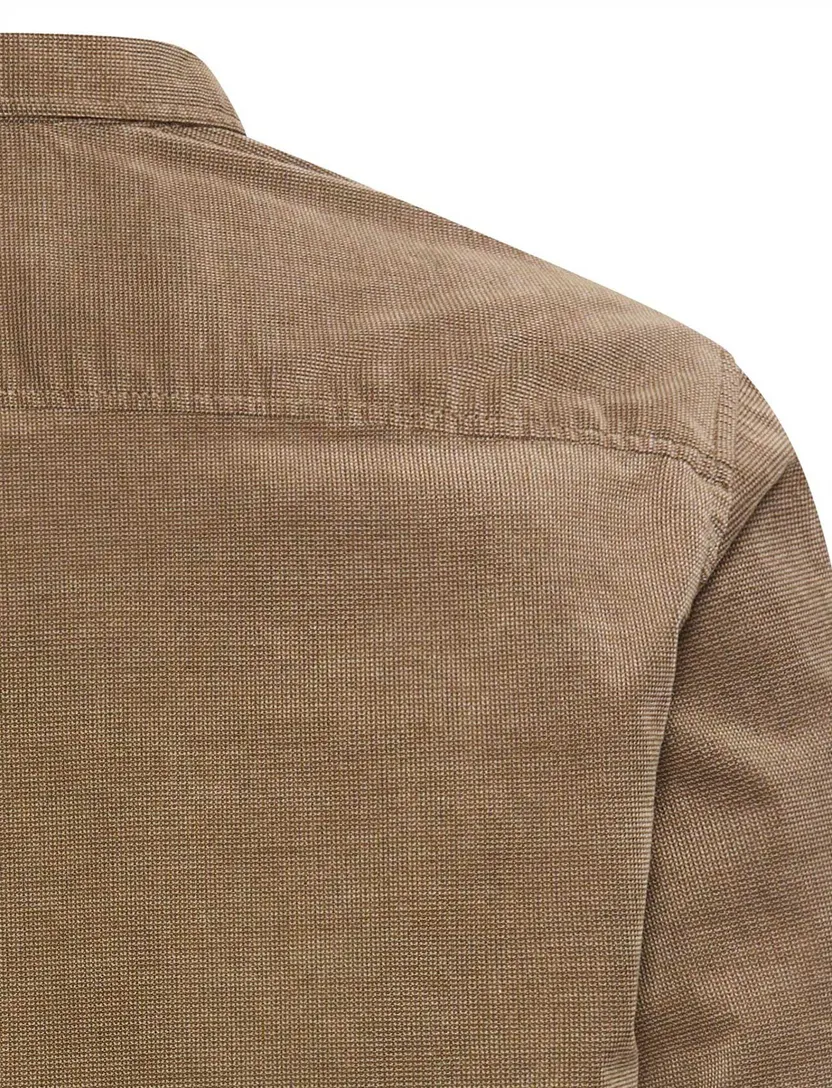 Overshirt Camel Active bruin geprint borstzak