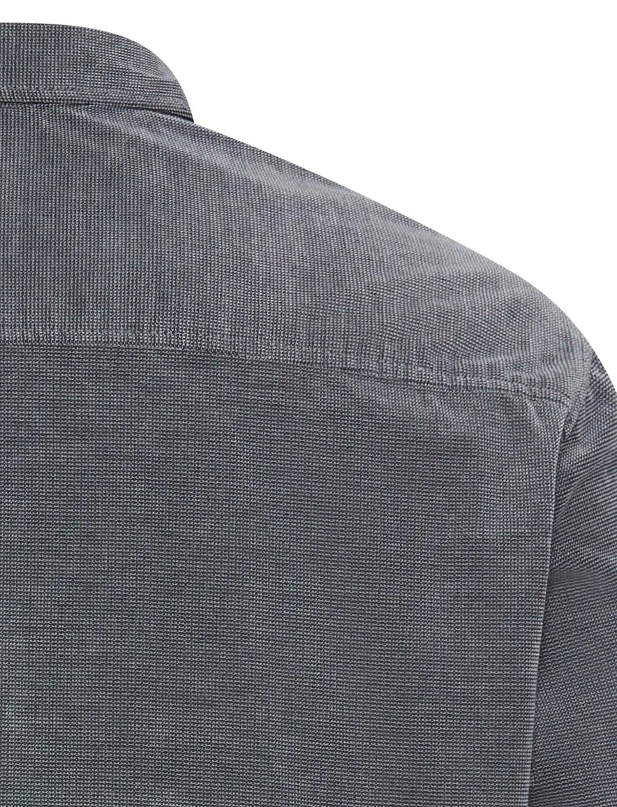 Camel Active overshirt donkerblauw geprint met borstzak