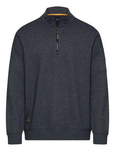 Camel Active Camel Active half zip trui donkerblauw gemeleerd