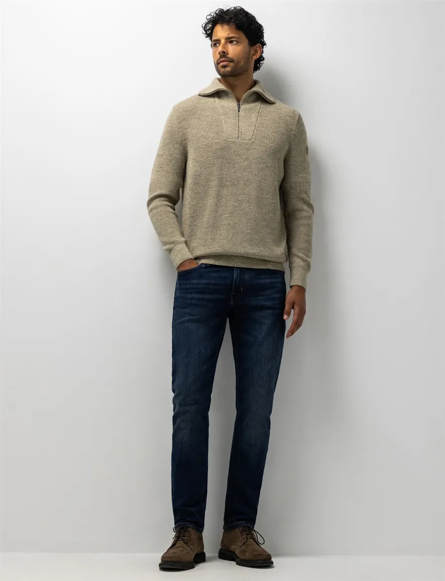 State of Art creme truien half zip turtleneck gebreid