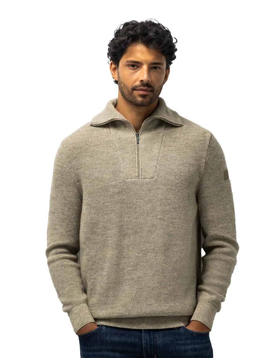 State of Art creme truien half zip turtleneck gebreid
