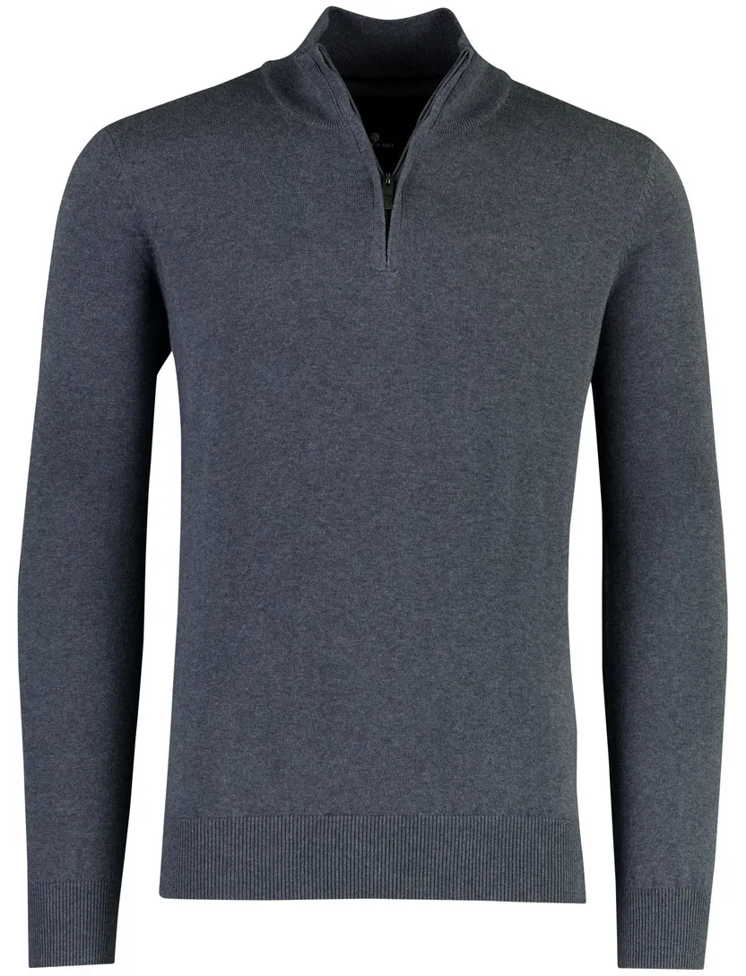 Trui State of Art blauw half zip