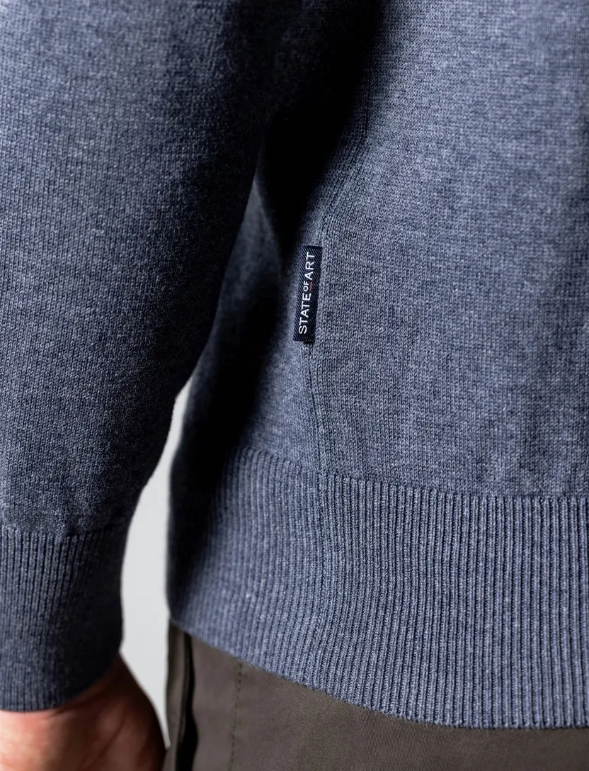 Trui State of Art blauw half zip