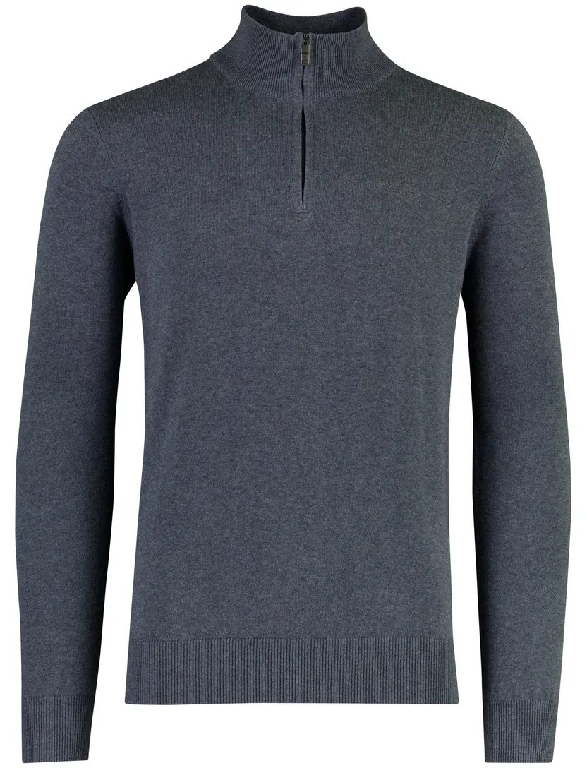 Trui State of Art blauw half zip