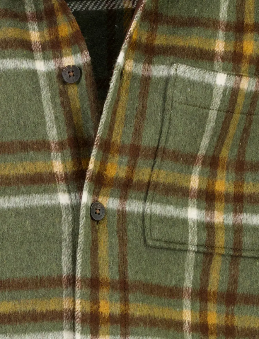 State of Art overshirt groen geruit met borstzak