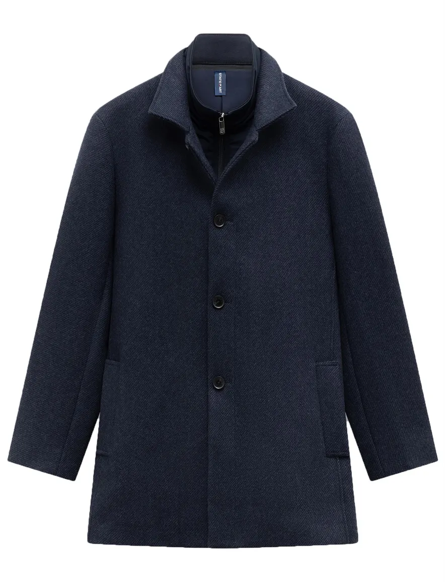 State of Art overjas donkerblauw gemeleerd