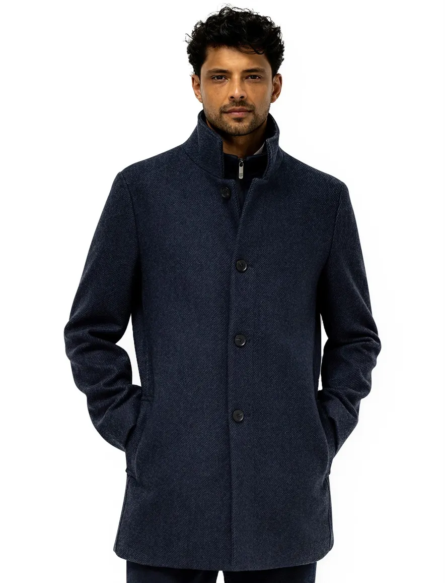 State of Art overjas donkerblauw gemeleerd