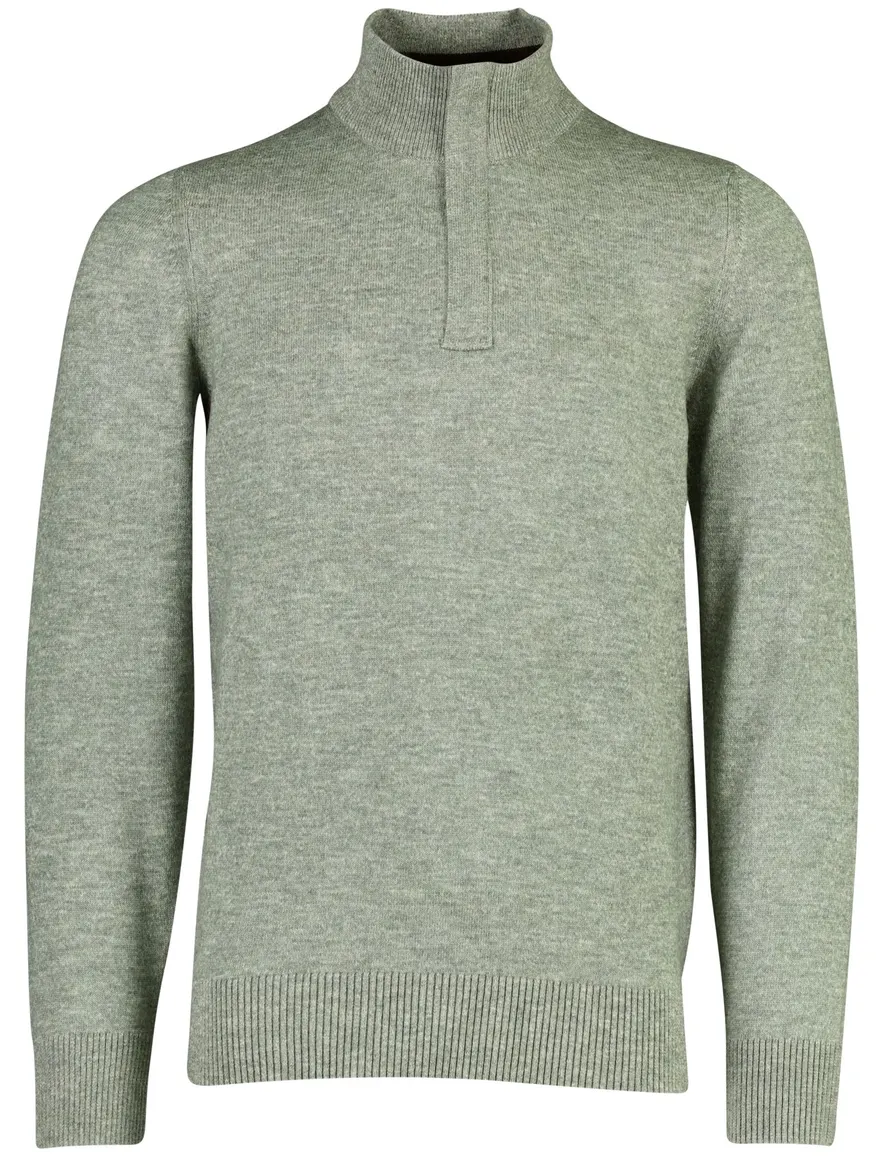 State of Art trui half zip groen gemeleerd