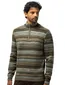 Trui State of Art groen gestreept half zip