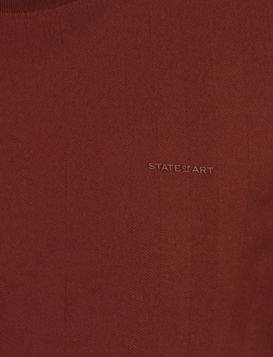 State of Art T-shirt ronde hals bordeaux