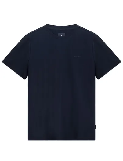 State of Art T shirt State of Art donkerblauw met visgraatpatroon