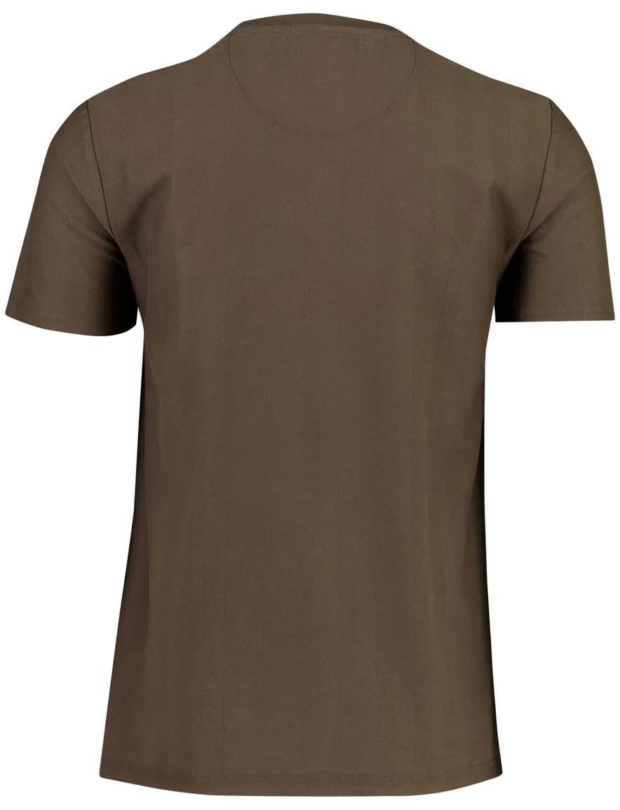 State of Art T shirt bruin met visgraatpatroon
