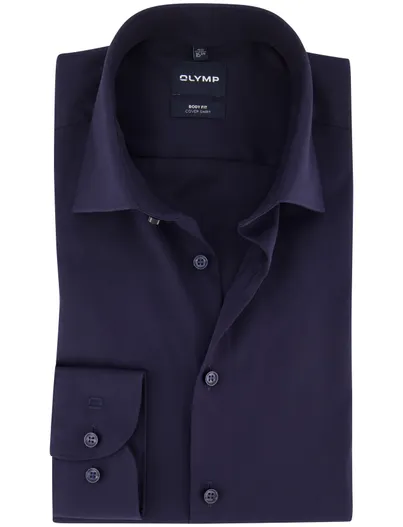 Olymp Olymp overhemd aubergine effen
