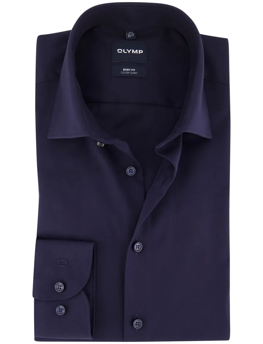 Olymp overhemd aubergine effen