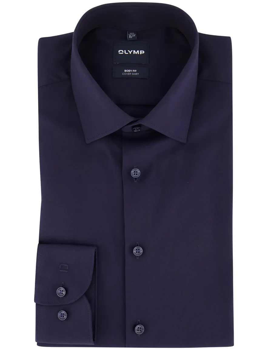 Olymp overhemd aubergine effen