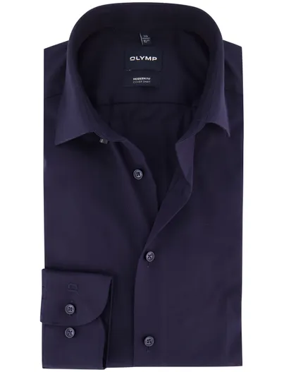 Olymp Olymp overhemd donkerblauw effen