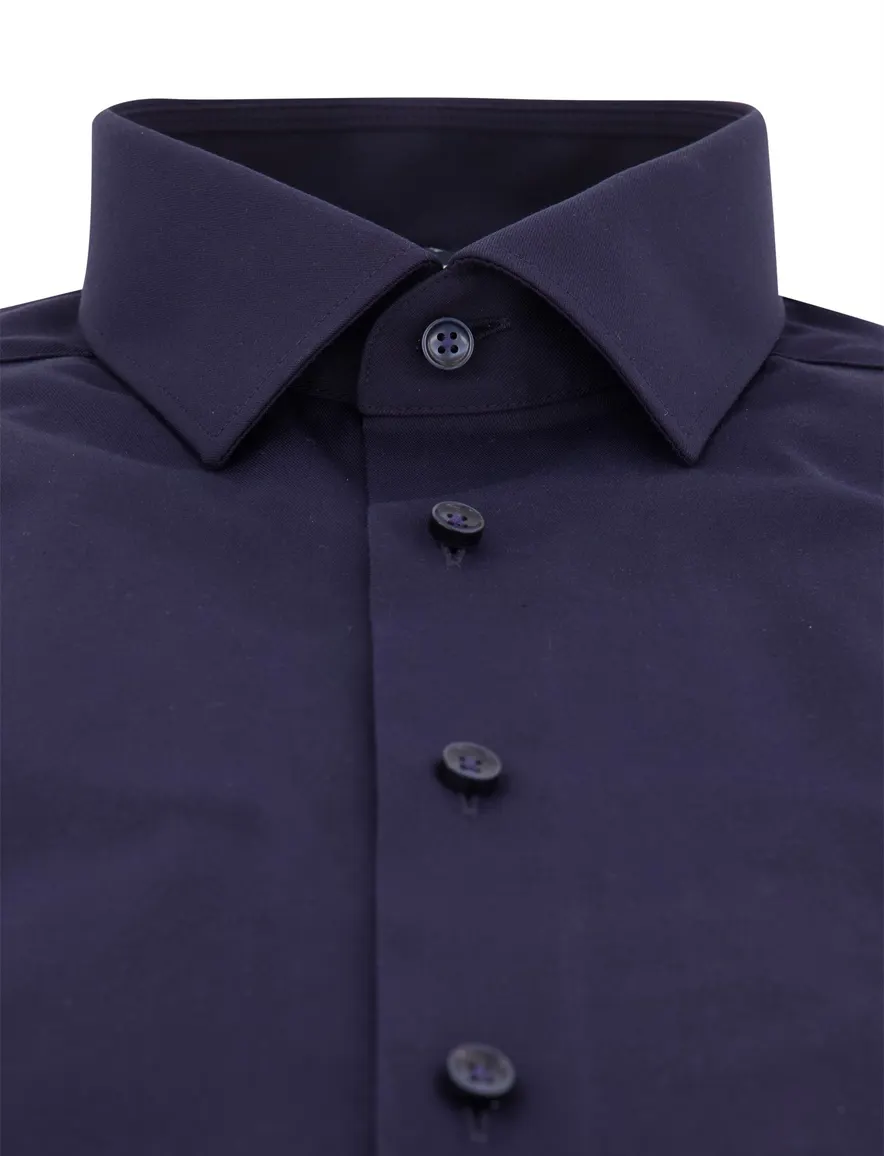 Olymp overhemd donkerblauw effen