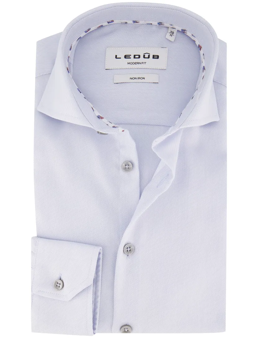 Overhemd Ledub Modern Fit lichtblauw stretch