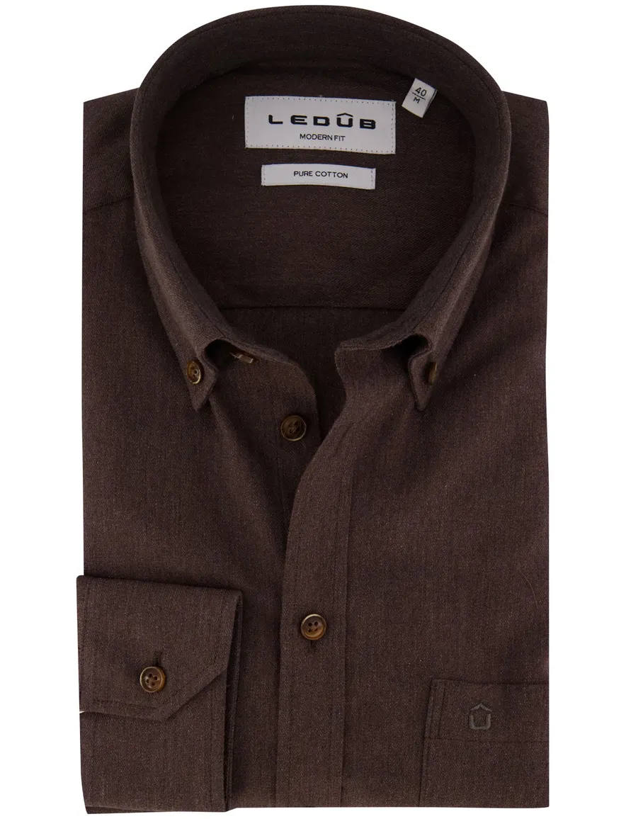 Overhemd Ledub bruin 143561-68