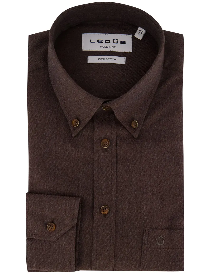 Overhemd Ledub bruin 143561-68