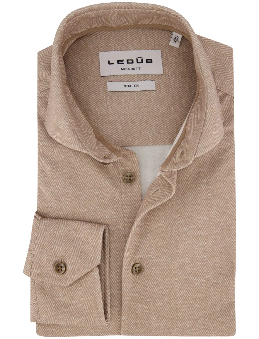 Overhemd Ledub camel 143641-62