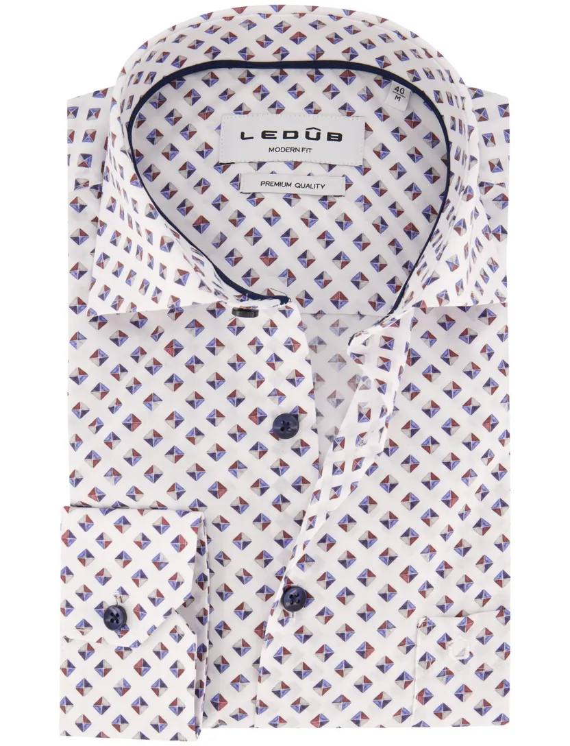 Overhemd Ledub Modern Fit wit