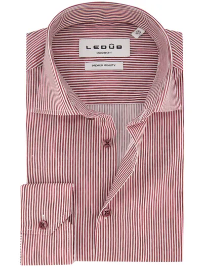 Ledub Overhemden Ledub Modern Fit rood normale fit