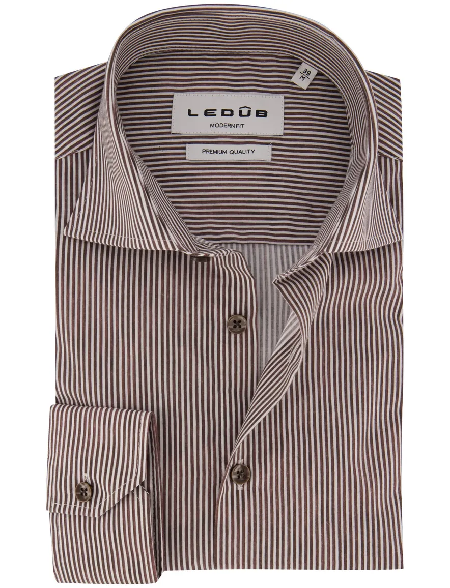 Overhemd Ledub bruin 143535-68