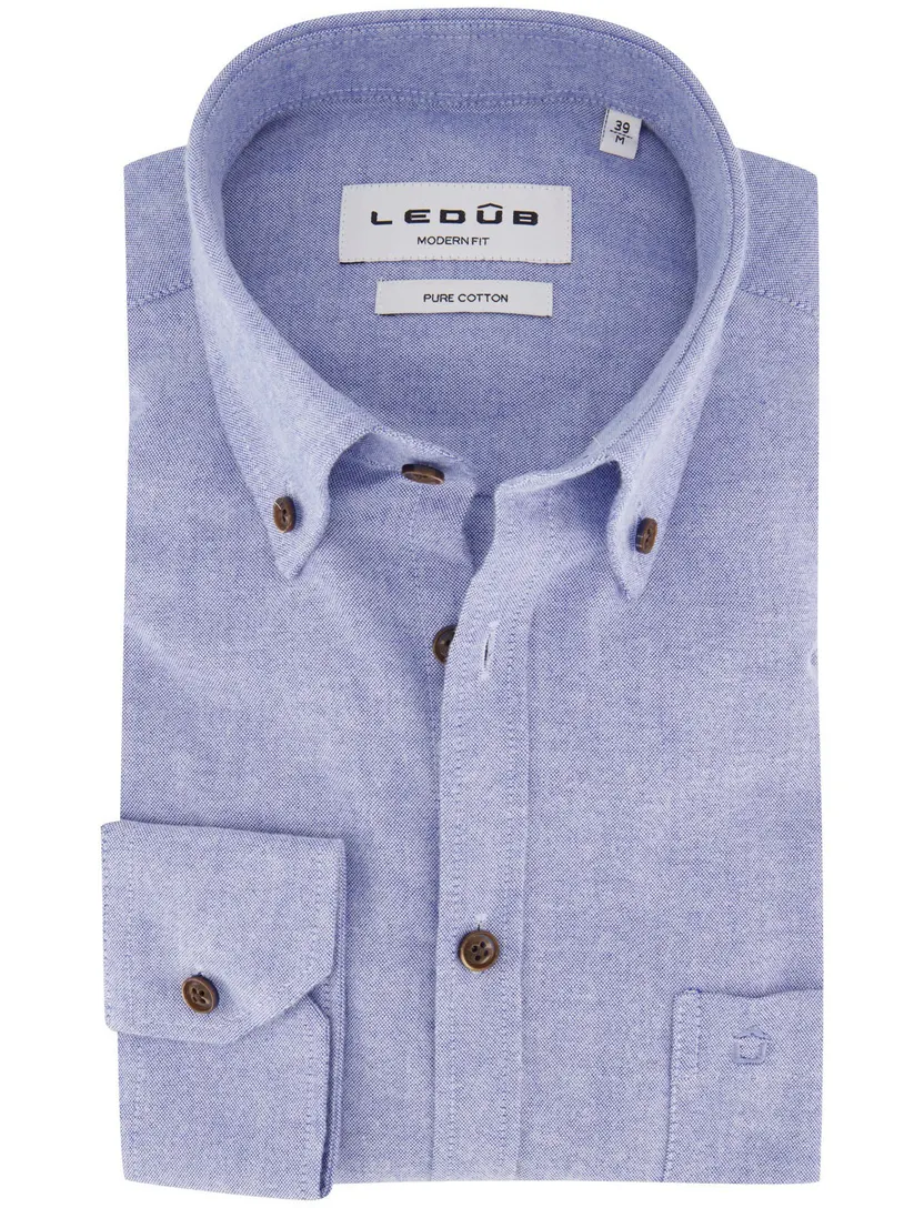 Overhemd Ledub Modern Fit lichtblauw gemeleerd