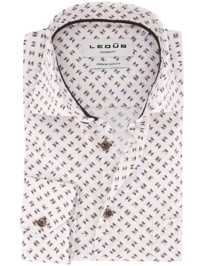 Ledub Overhemden Ledub Modern Fit wit