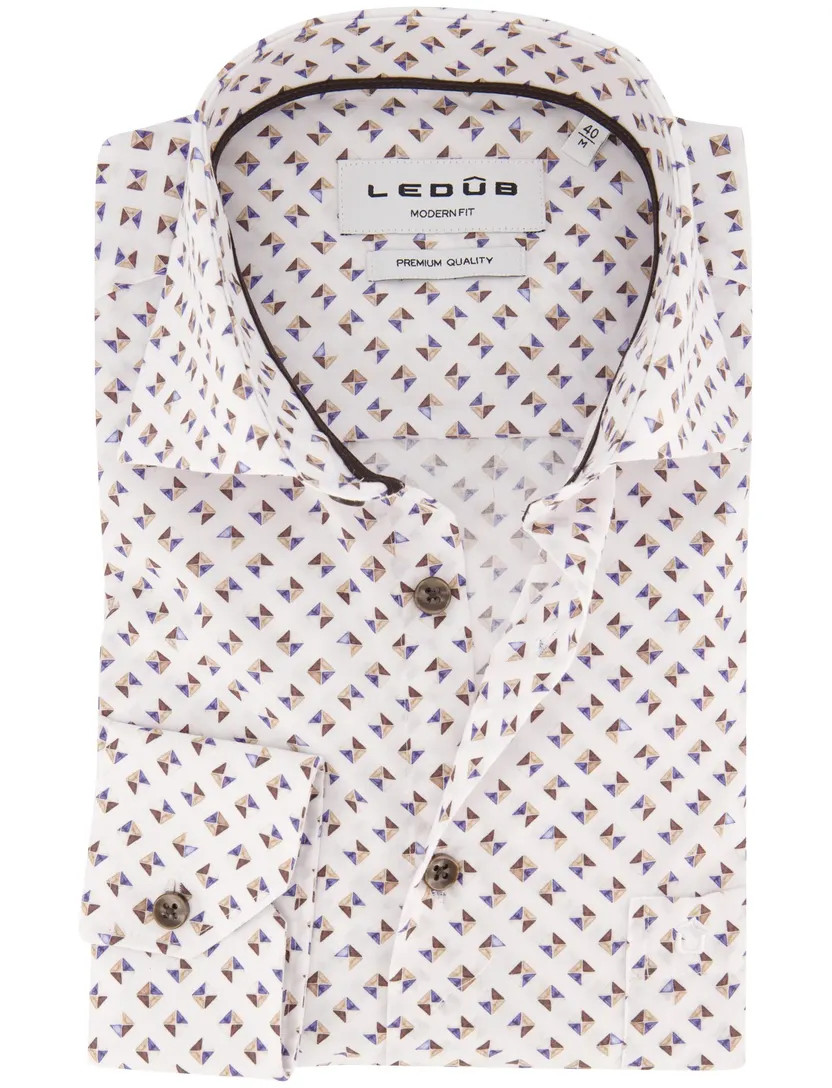 Overhemden Ledub Modern Fit wit