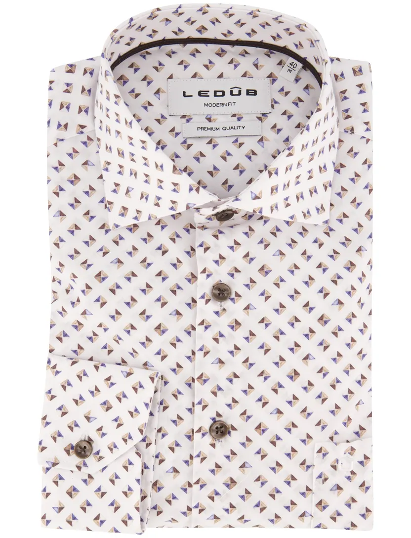 Overhemden Ledub Modern Fit wit